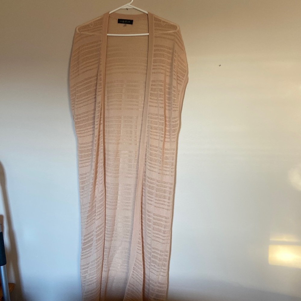 Very long short sleeve cardigan